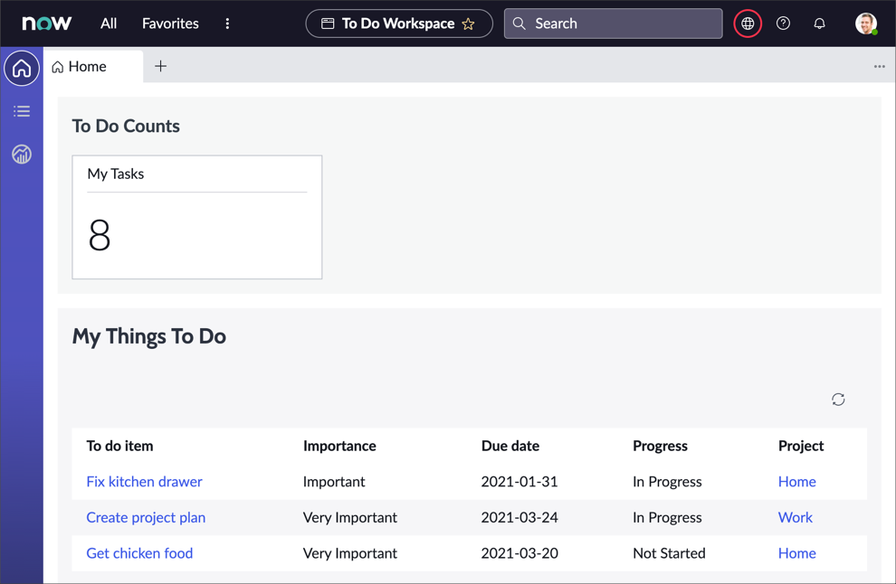 Exercise Configure Workspace Containers and Components ServiceNow