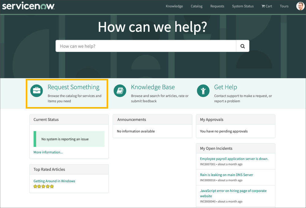 Exercise: Use an Existing Catalog Item | ServiceNow Developer