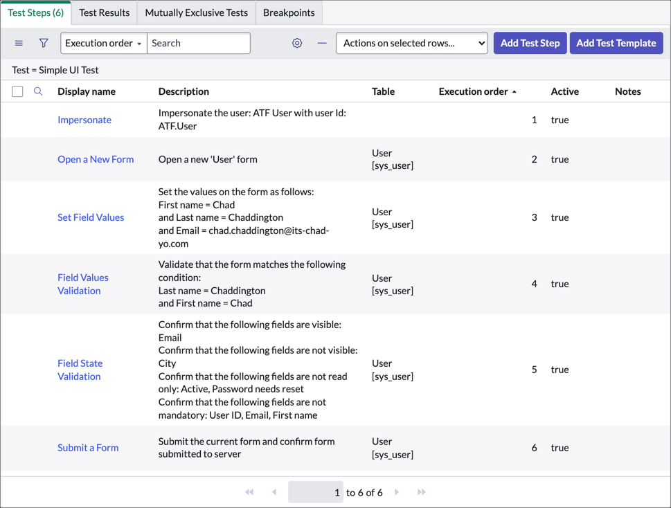 Exercise: Run Example Tests | ServiceNow Developers