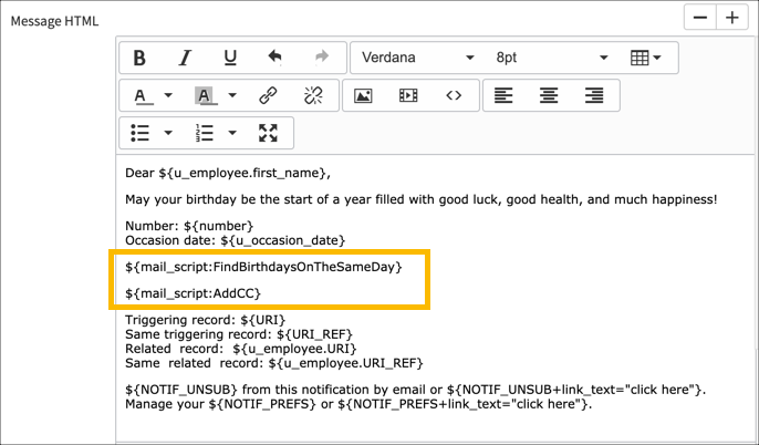 Notification Email Scripts | ServiceNow Developers