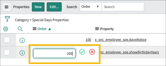 Set the Order value to unique values for each property