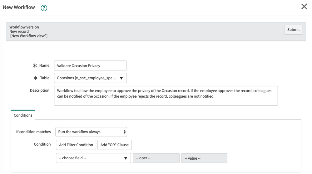 Creating a Workflow | ServiceNow Developers