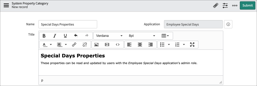 Create a System Property Category | ServiceNow Developer