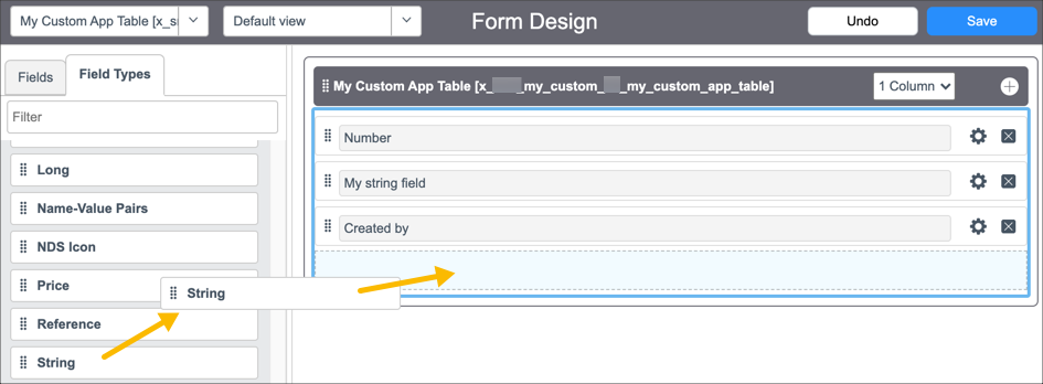 Table In Field Dynamics NAV Development: Adding A Simple Field To A