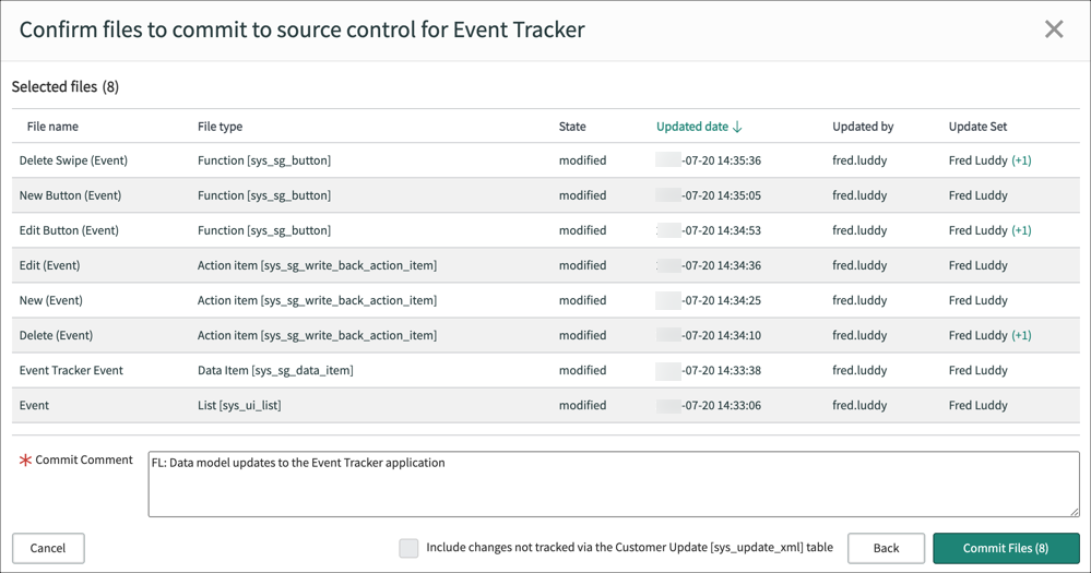 Committing Changes | ServiceNow Developers