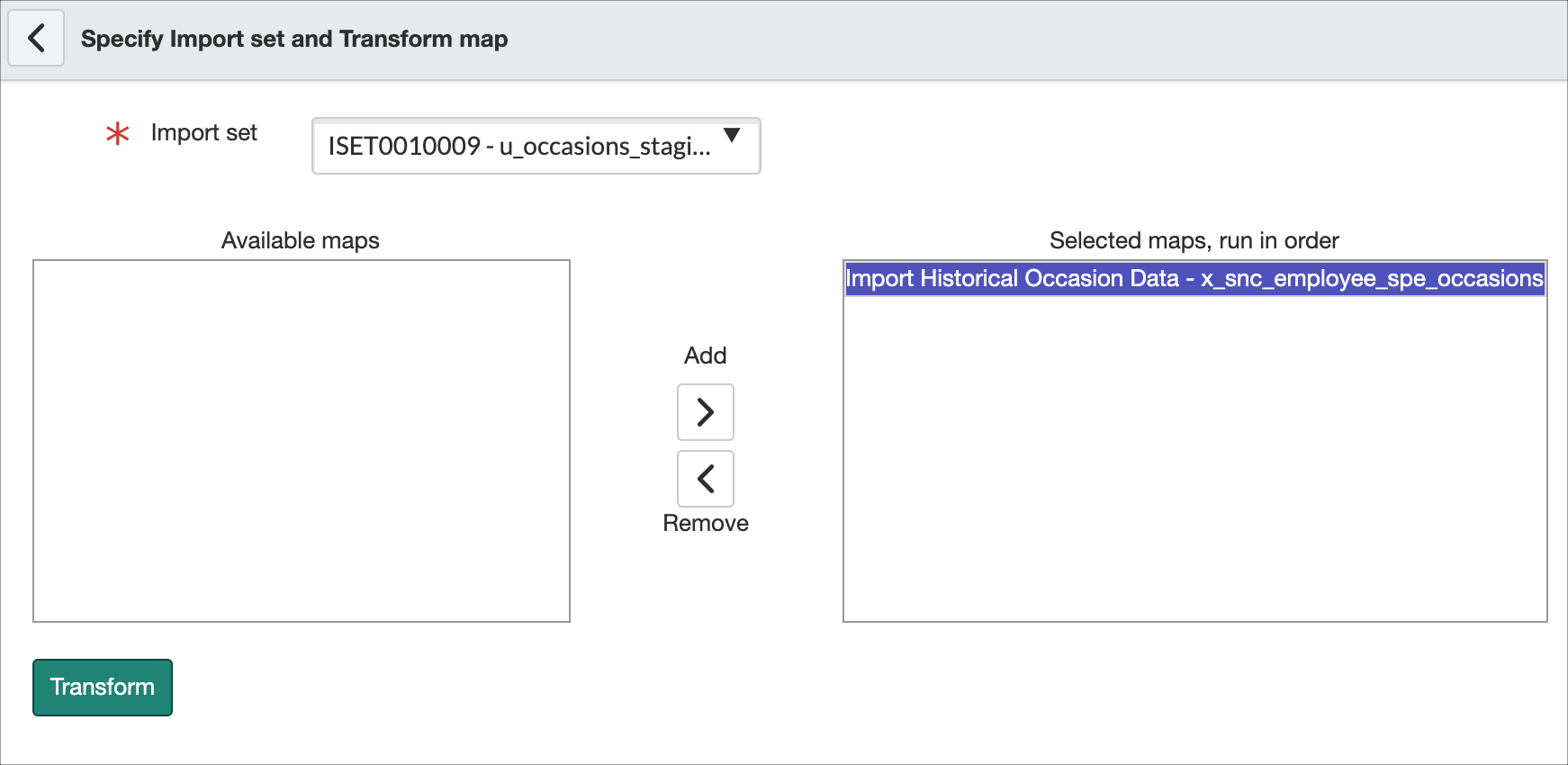 Run a Transform Map | ServiceNow Developers