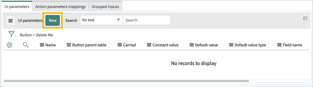 Click the New button in the UI Parameters related list.