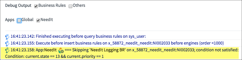 The Debug Business Rules (Details) module is the only way to debug Business Rule conditions