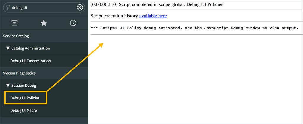 Debugging UI Policies | ServiceNow Developers