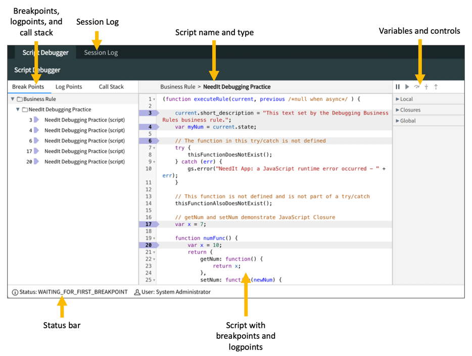 Script Debugger | ServiceNow Developers