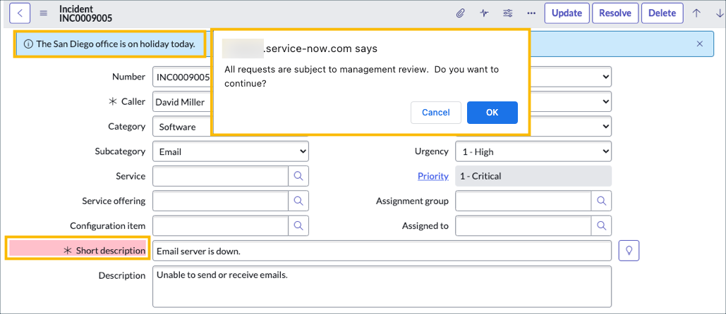 Introduction To Client-side Scripting | ServiceNow Developers