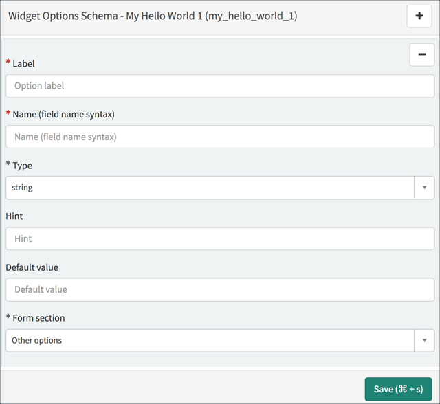 Widget Option Schema Servicenow Developers