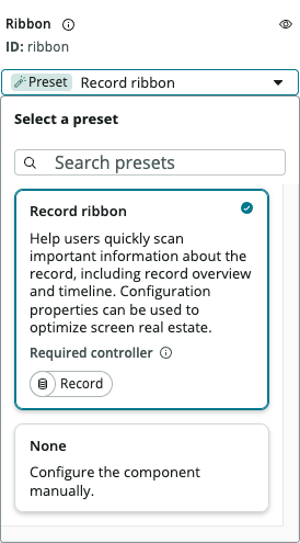 Side Ribbon Component Ribbon component setup | ServiceNow Developers
